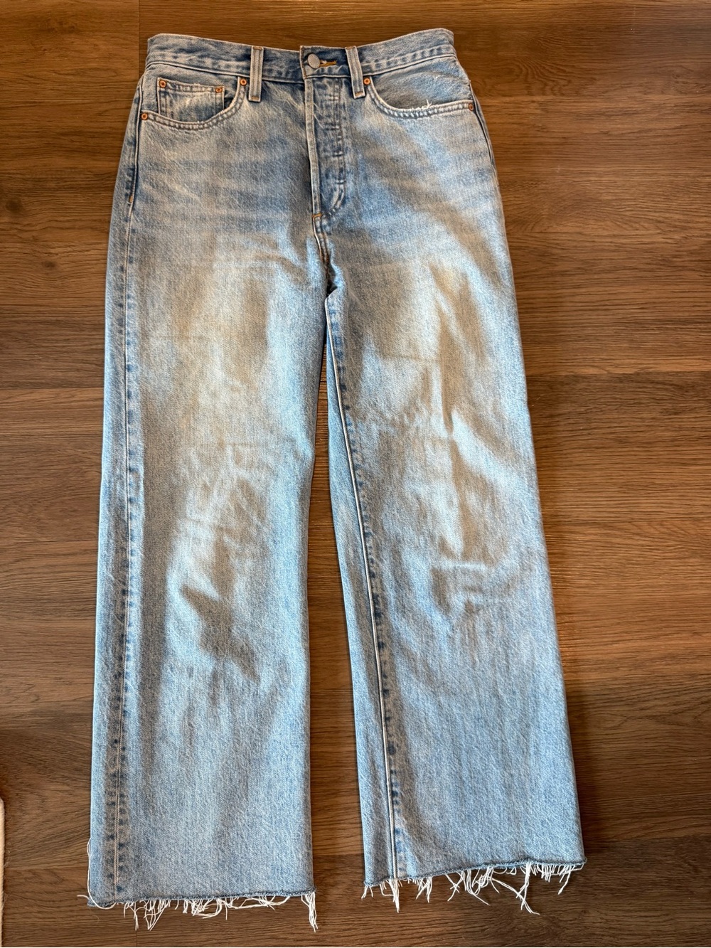 Denim Forum Farrah High Rise Wide Leg size 28 light wash